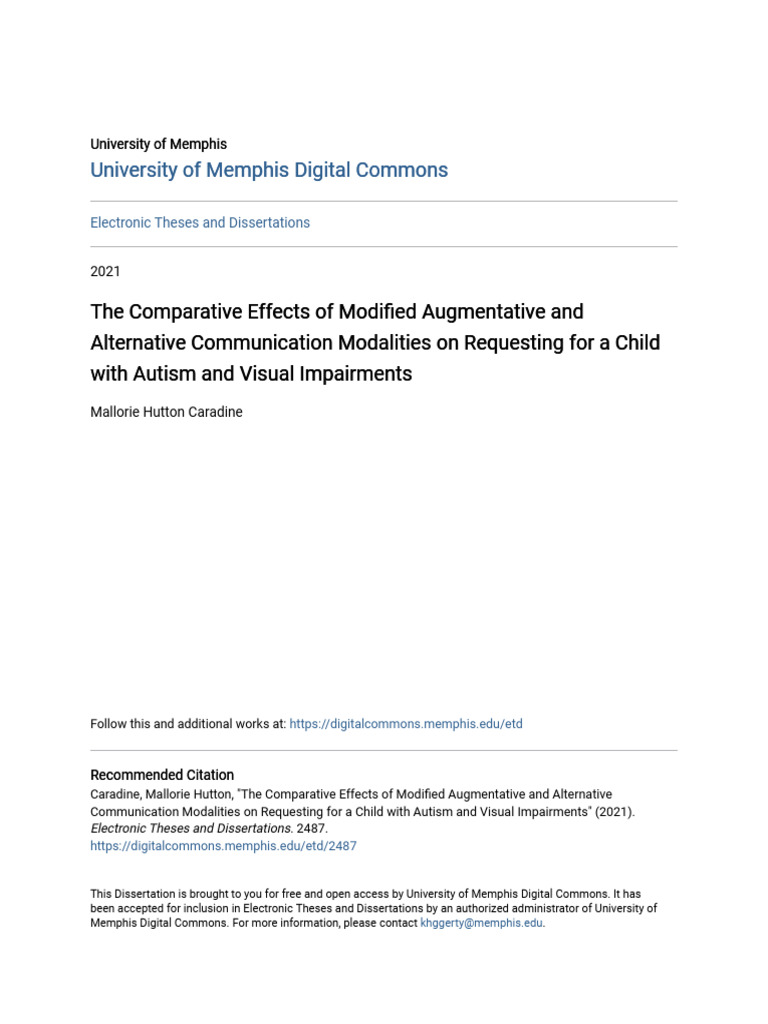 The Comparative Effects of Modified Augmentative and Alternative | PDF ...