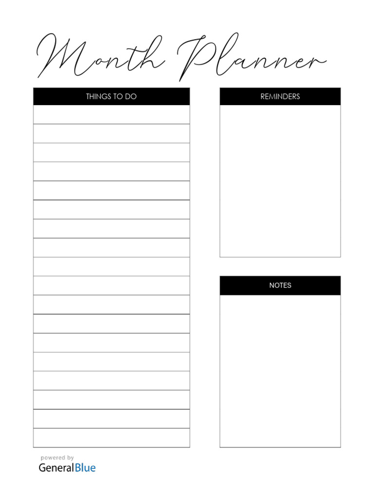 Editable Monthly Planner | PDF