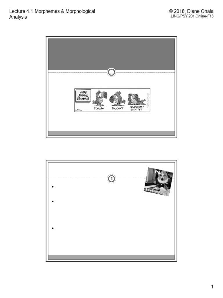 4-1 - Morphology - Morphemes & Morphological Analysis | PDF ...