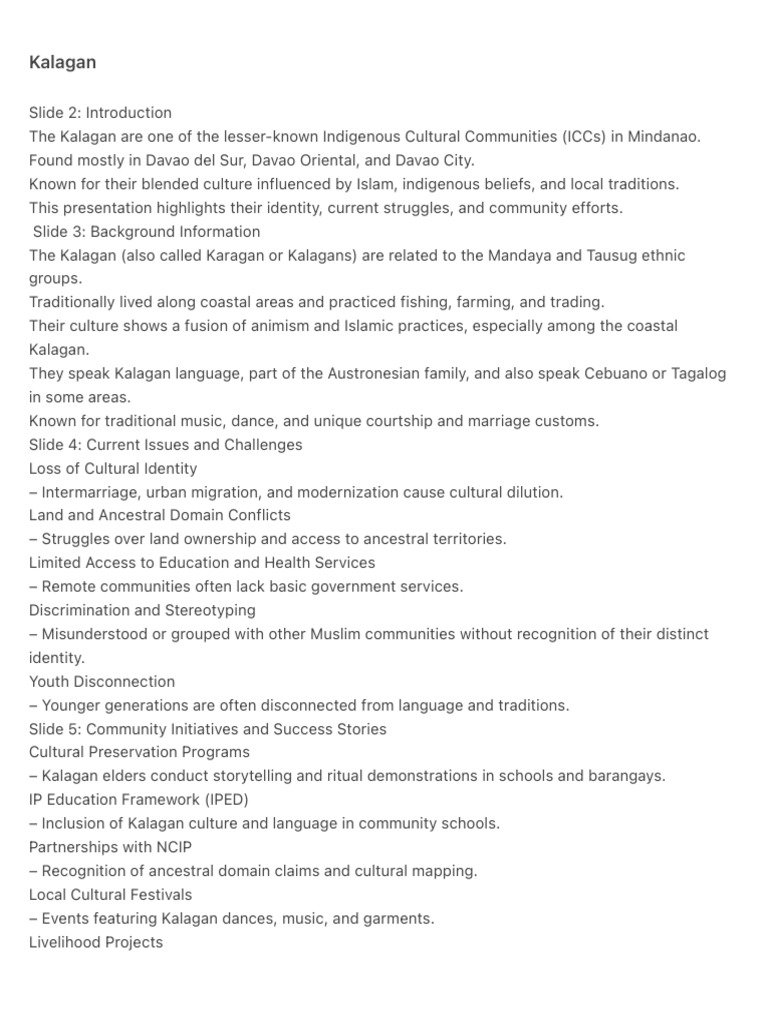 Kalagan 2 | PDF | Ethnicity | Cultural Anthropology