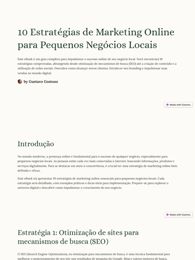 10 Estrategias de Marketing Online para Pequenos Negocios Locais | PDF