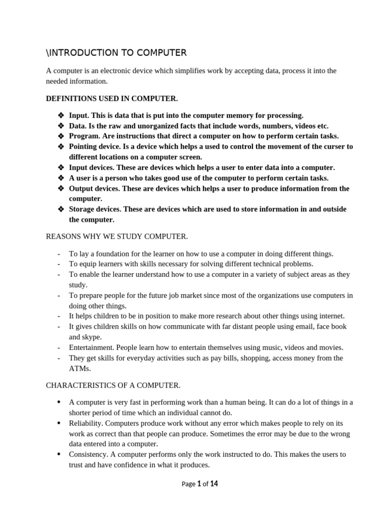 Cec 215 Introduction To Computer Certificate | PDF | Computer Data ...