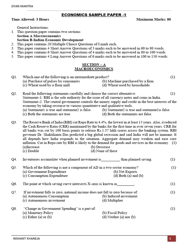 All Top Noch Sample Paper With M.S. | PDF | Government Budget Balance ...