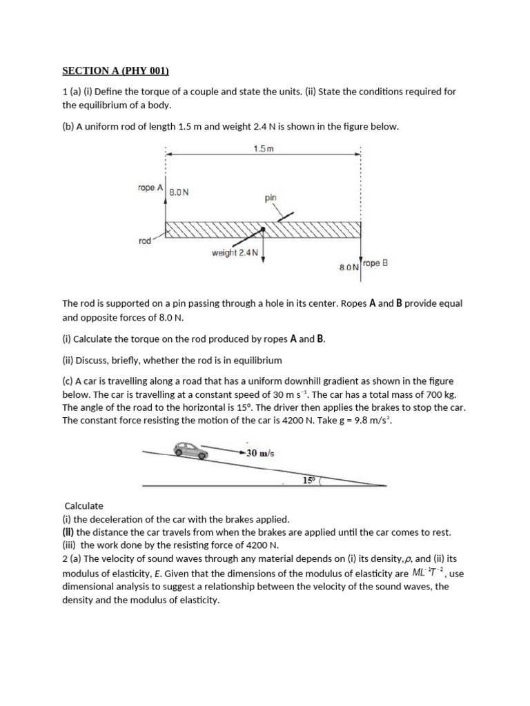 Physics Practice Questions | PDF | Waves | Force