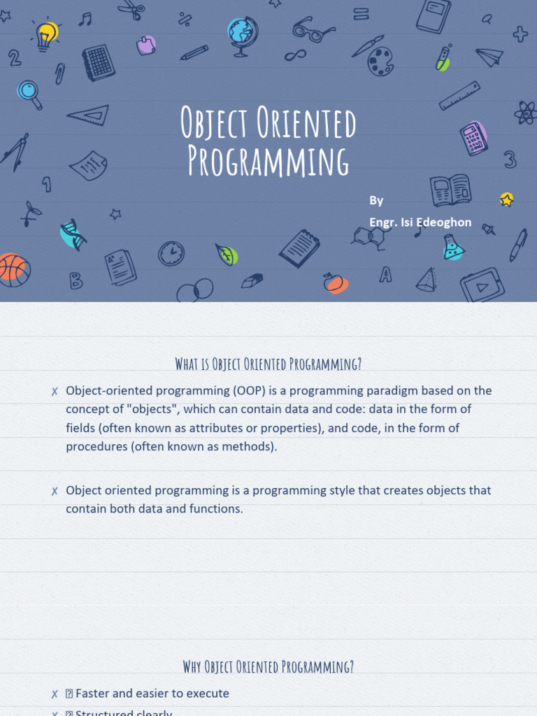 Object Oriented Programming | PDF | Object Oriented Programming ...