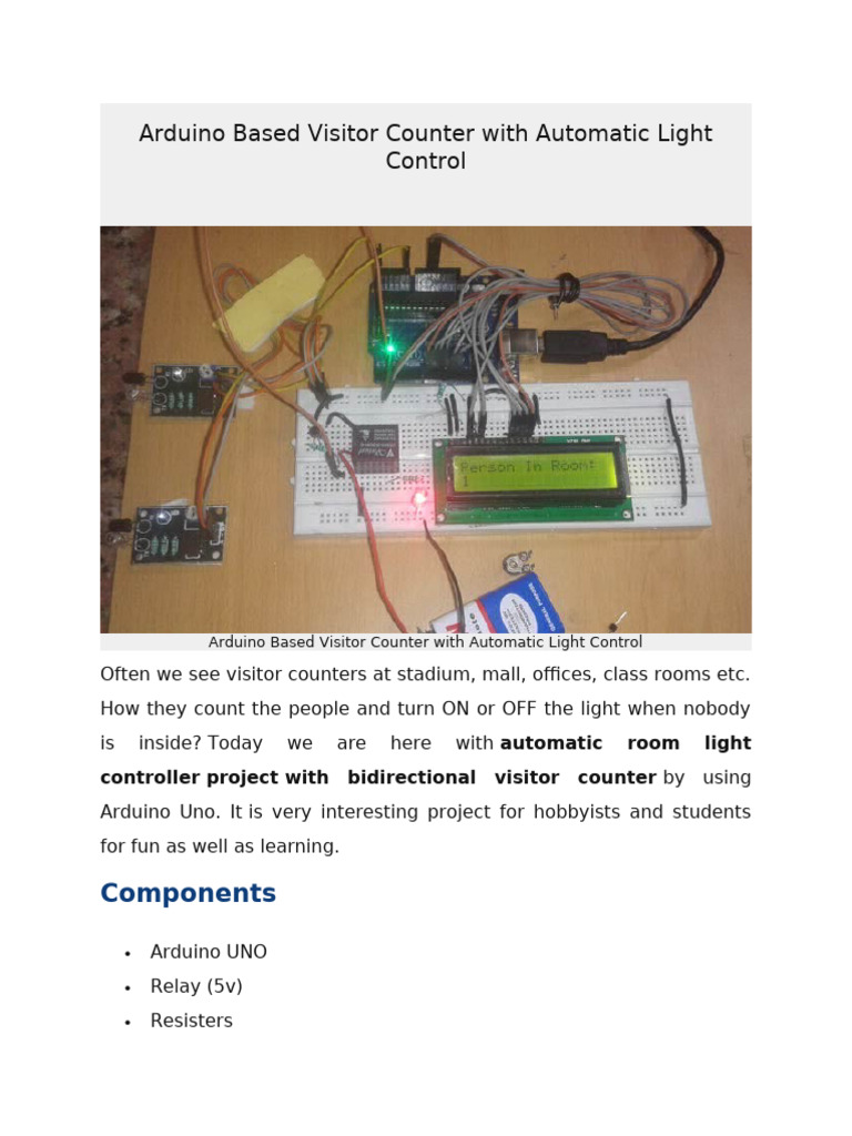 Arduino Based Visitor Counter With Automatic Light Control | PDF ...