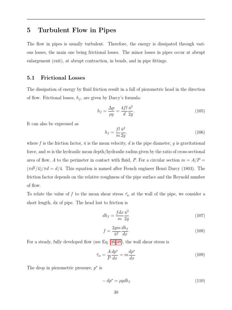 Turbulent Flow in Pipes and Unsteady Flow | PDF | Gases | Classical ...