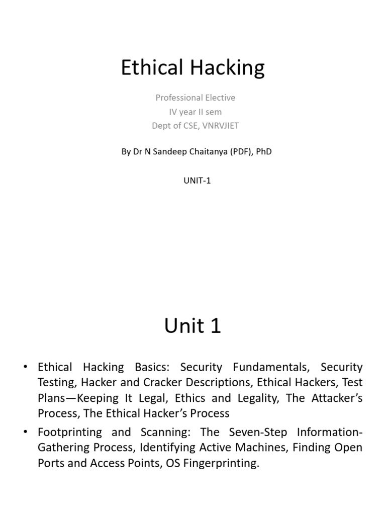 Ethical Hacking | PDF | Security | Computer Security