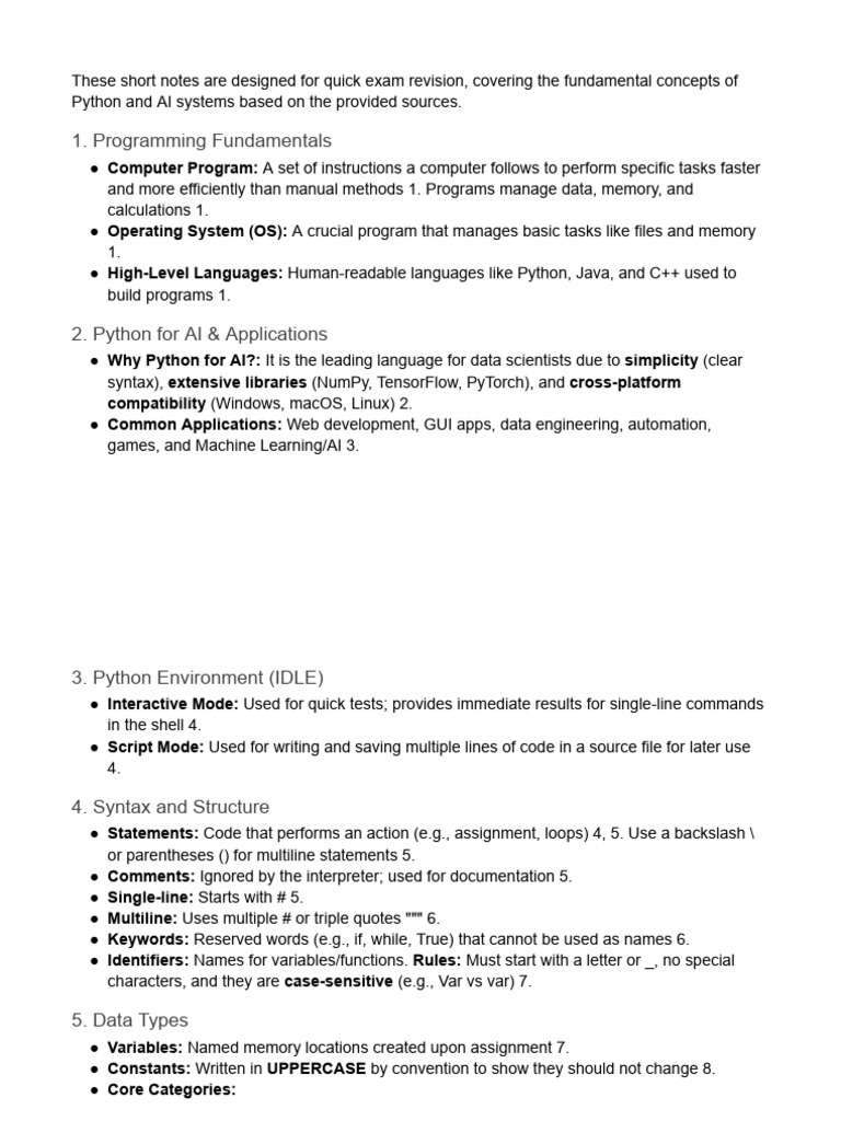 Fundamentals of Python and AI Systems | PDF | Python (Programming ...