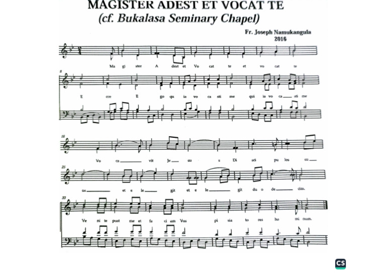 Magister Adest Et Vocat Te | PDF
