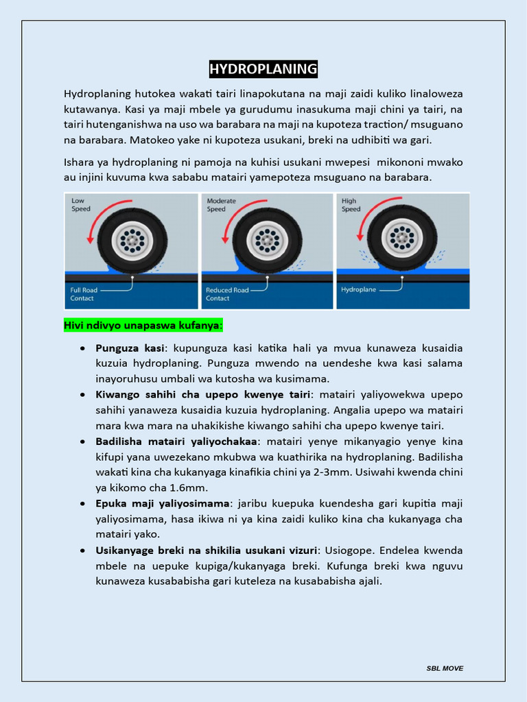 Hydroplaning | PDF