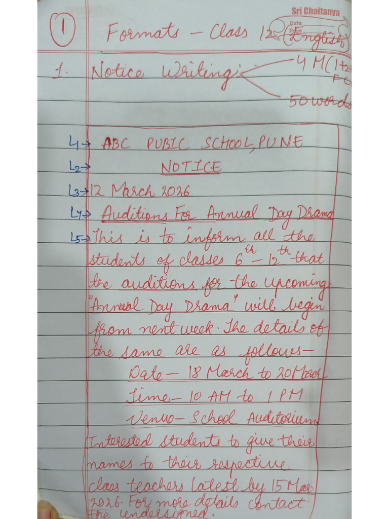 English Formats-Class 12 | PDF