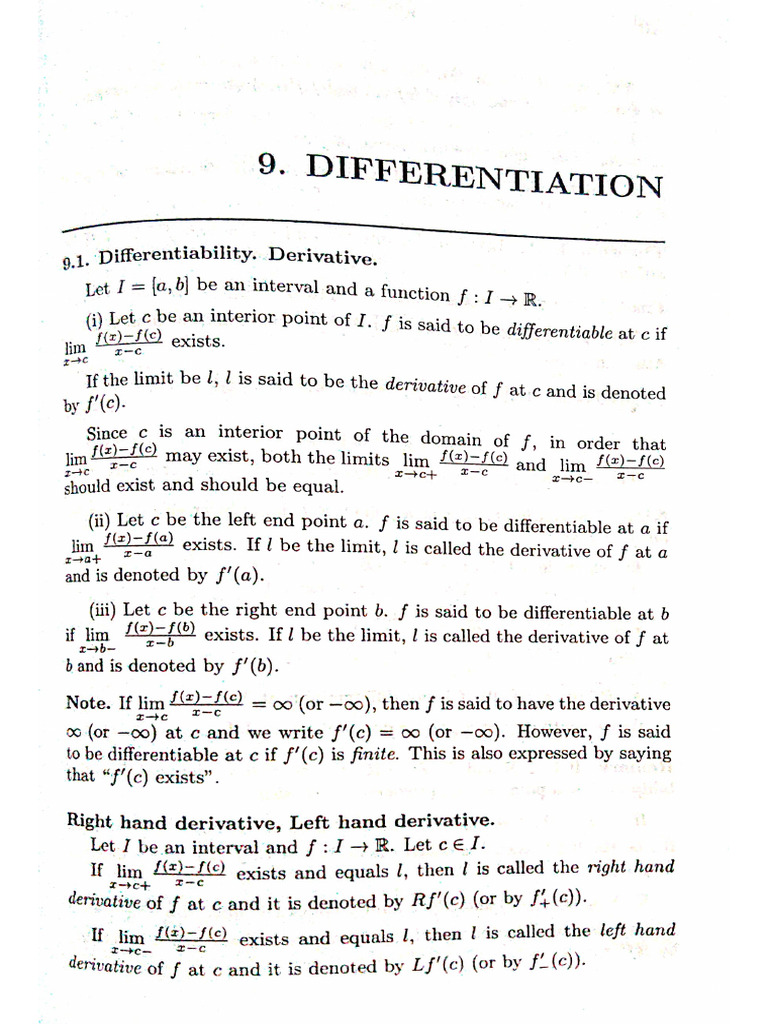 Differentiation | PDF