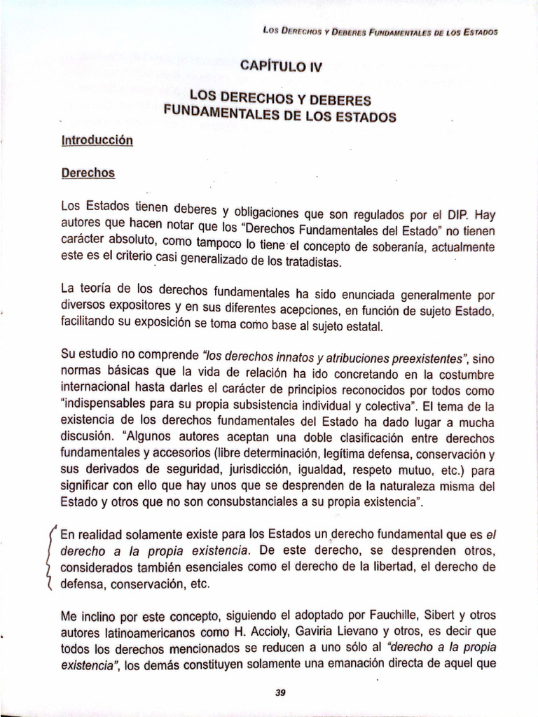 TEMA 4 Derechos y Deberes Fundamentales de Los Estados | PDF