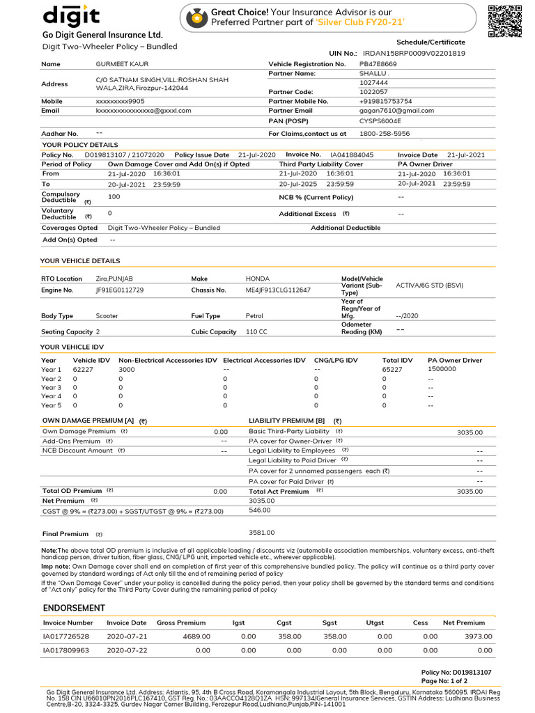 D019813107 2387773907740660 Schedulesc | PDF | Insurance | Driver's License