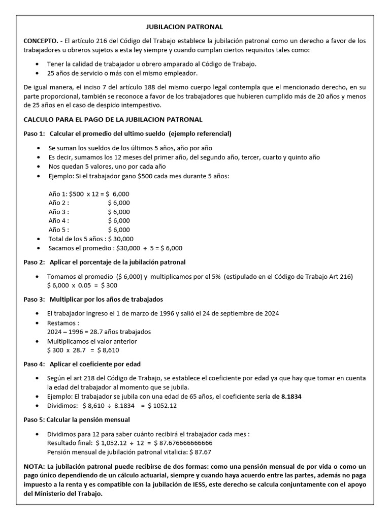 Que Es La Jubilacion Patronal | PDF | Jubilación