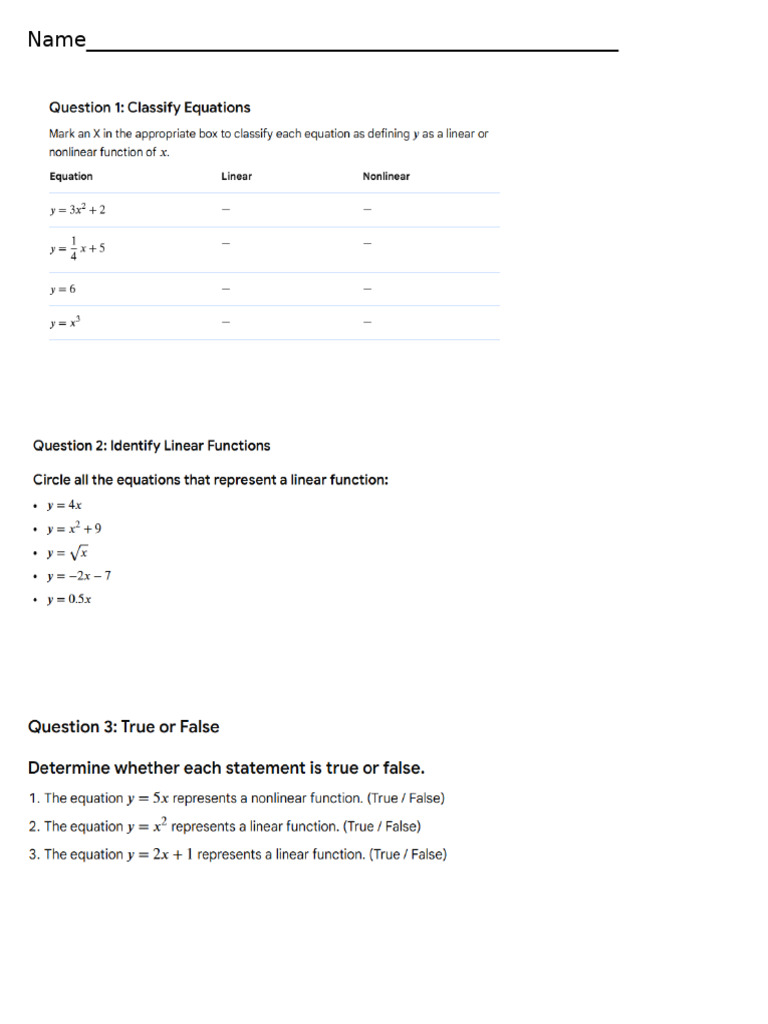 Classifying Functions Practice | PDF