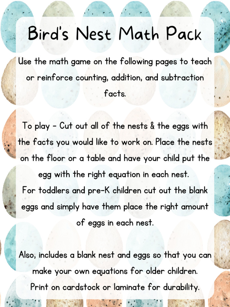 Bird's Nest Math | PDF