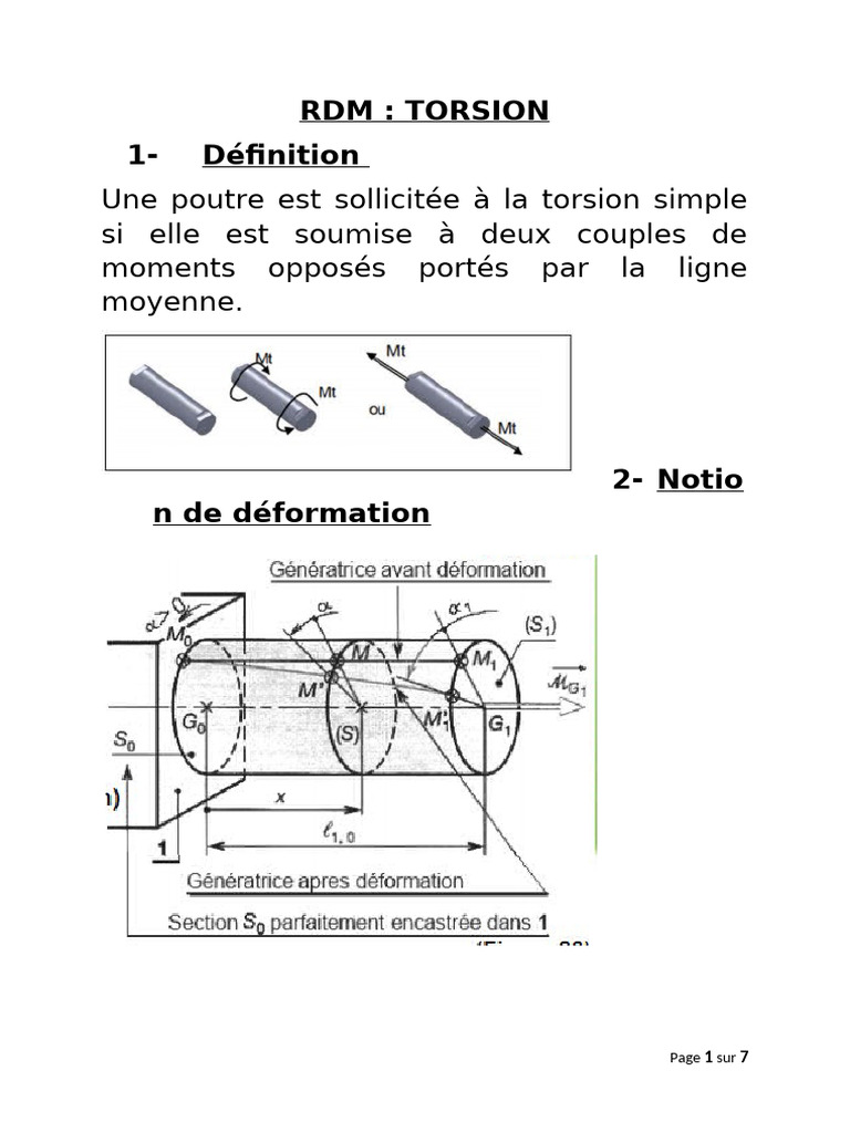 Cours de Torsion | PDF | Science des matériaux | Déformation d'un matériau