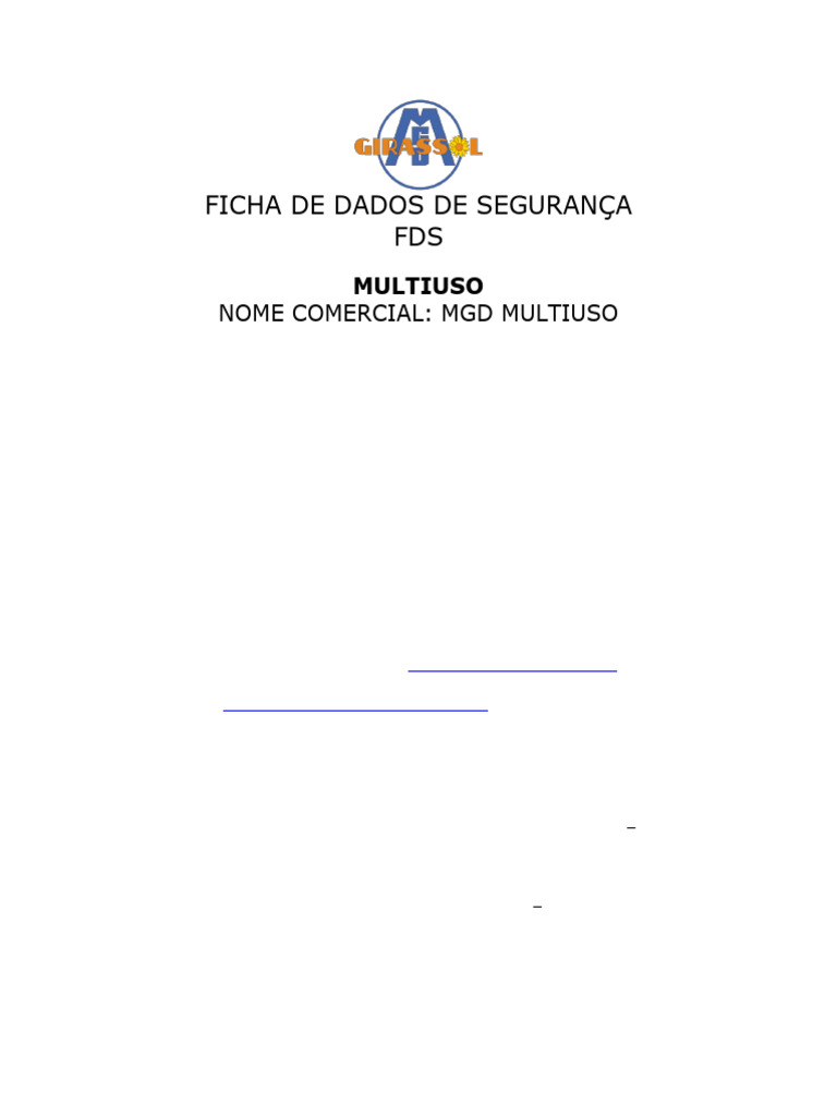 Fds Multiuso Norma NBR | PDF | Desperdício | Toxicidade