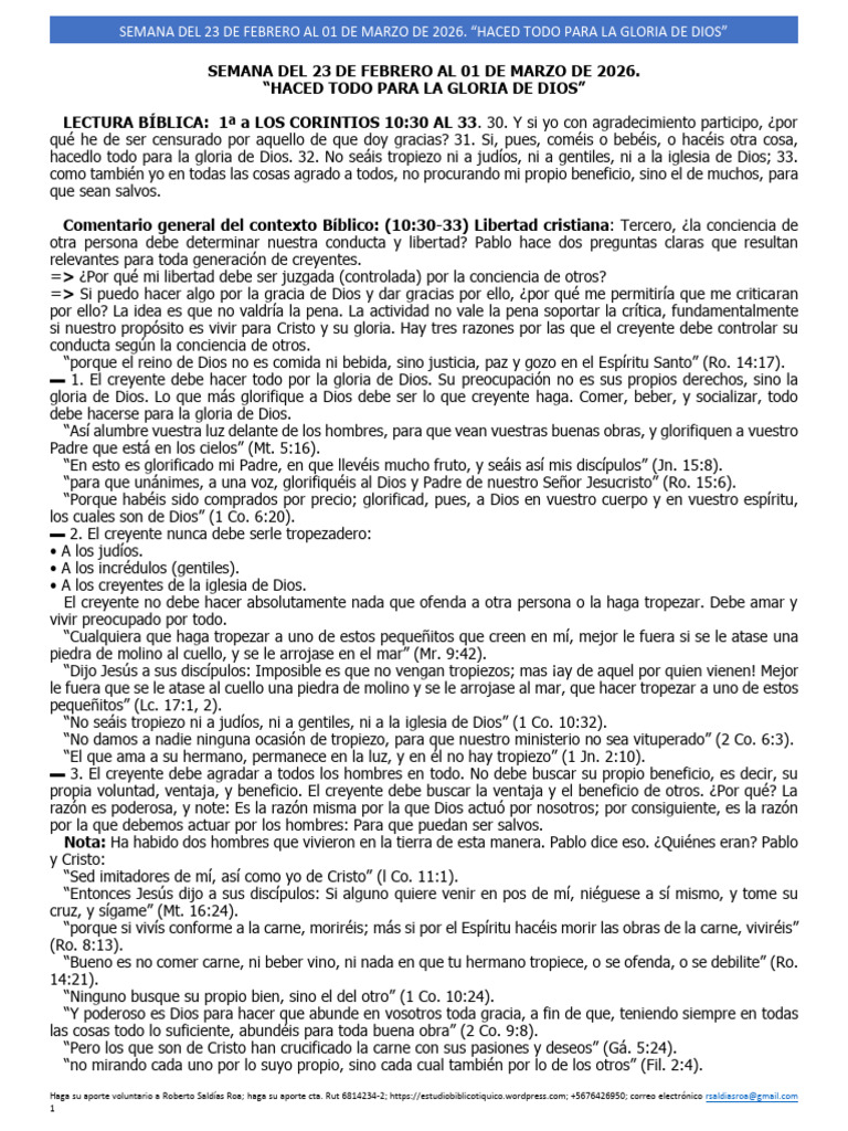 Semana Del 23 de Febrero Al 1º Marzo de 2026. | PDF | Cristo (título ...