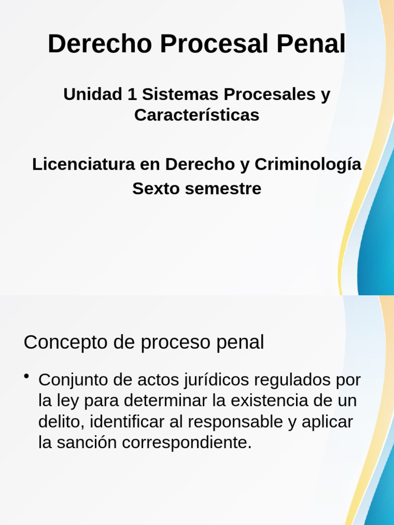 Unidad1 Derecho Procesal Penal | PDF | Ley procesal | Debido al proceso