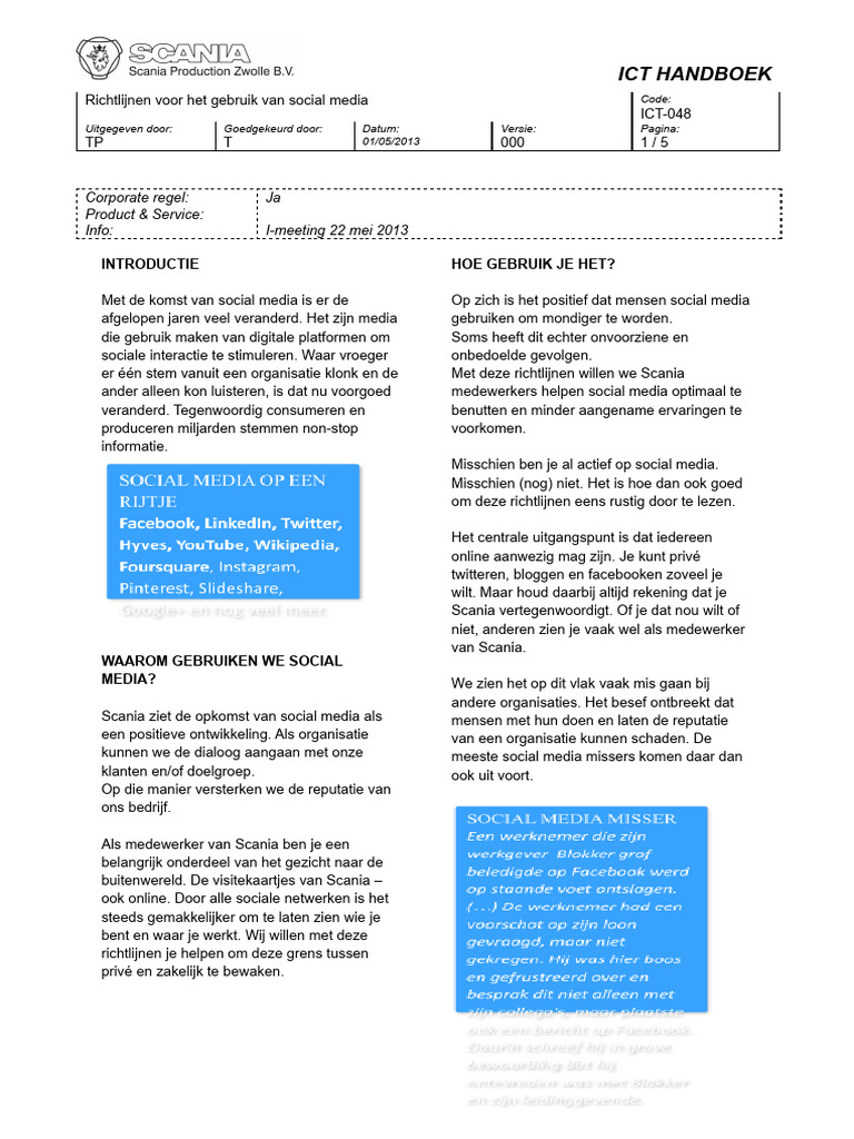 Scania - RRL - Richtlijnen Social Media - 14-03-2023 | PDF