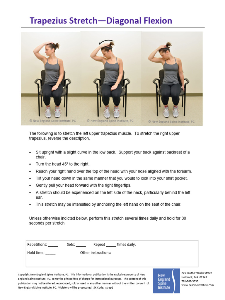 5 Trapezius Stretch Diagonal Flexion | PDF