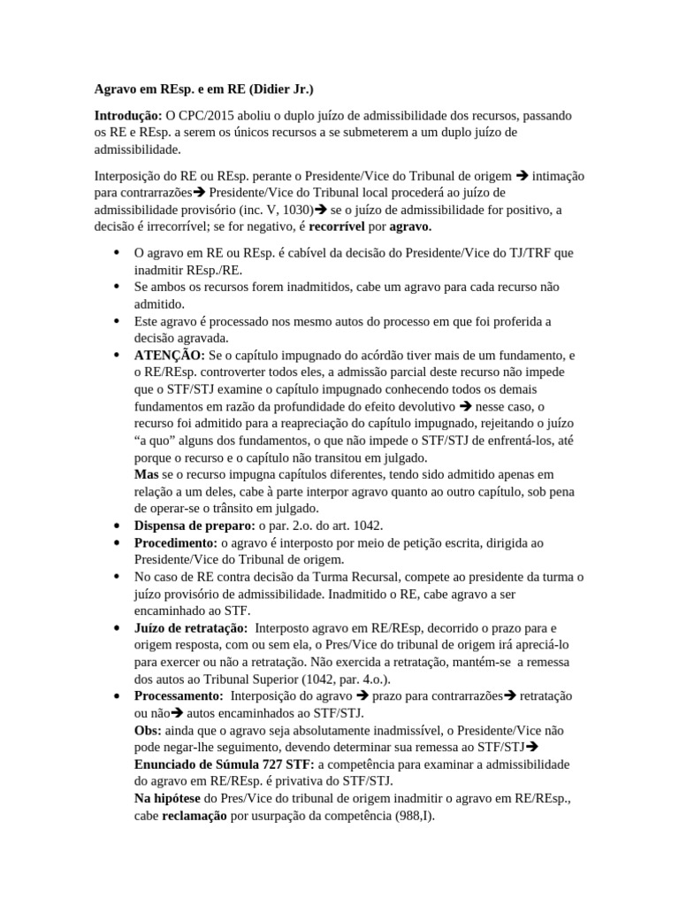 Agravo em REsp e em RE | PDF | Direito Público | Judiciários