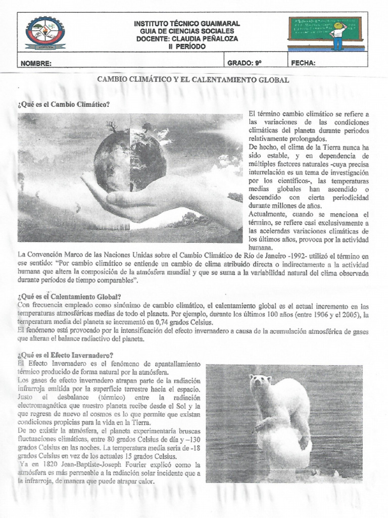 Cambio Climatico y El Calentamiento Global | PDF
