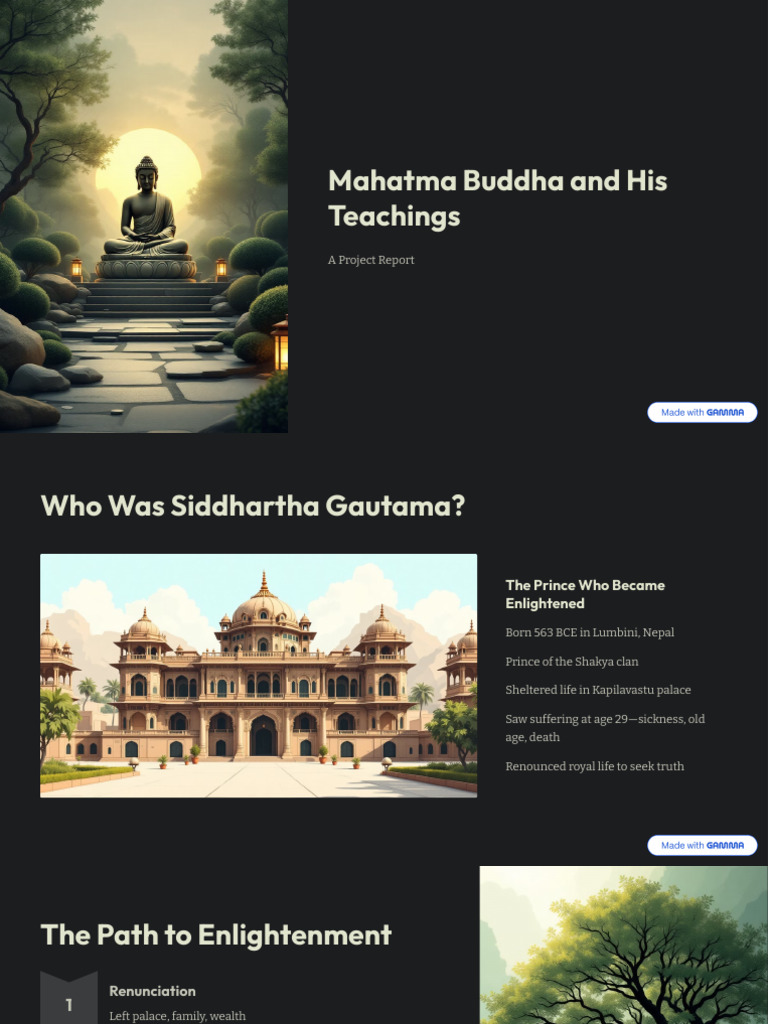 Mahatma Buddha and His Teachings | PDF | Four Noble Truths | Noble ...