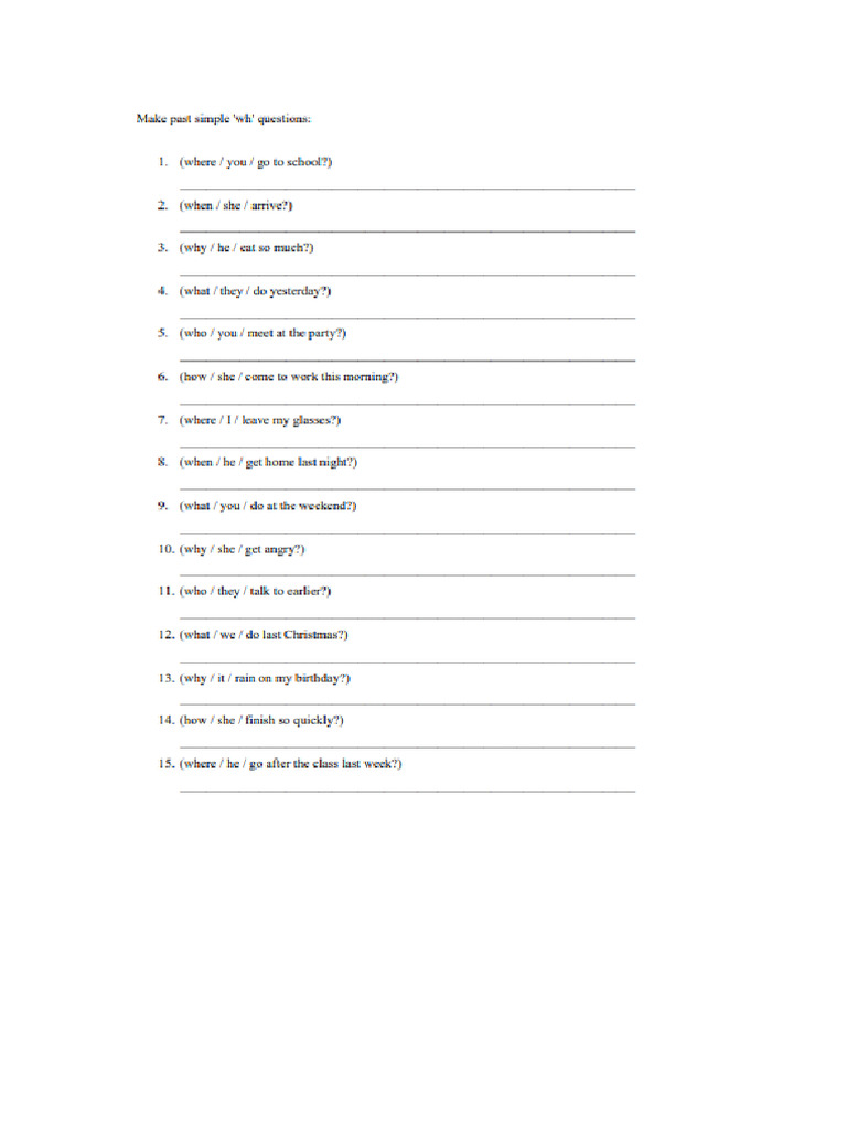 Past Simple WH - Questions | PDF