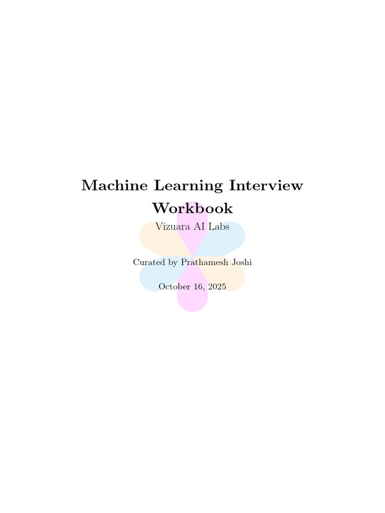 ML Interview Vizuara | PDF | Principal Component Analysis | Eigenvalues ...