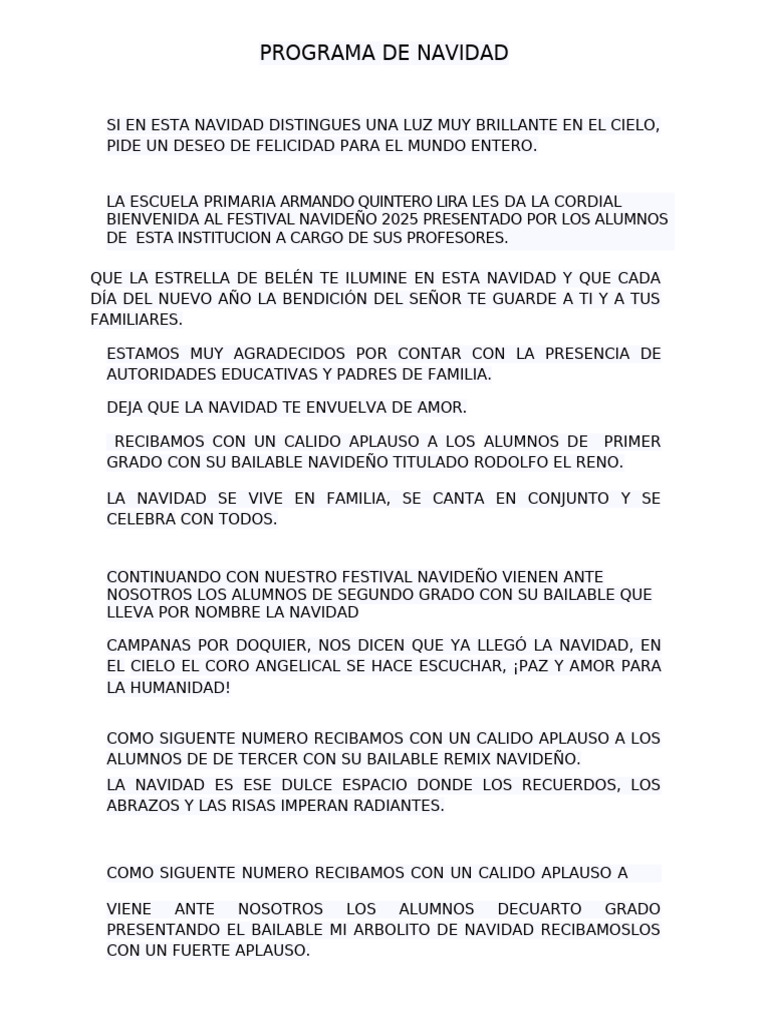 ? Programa Navideño | PDF