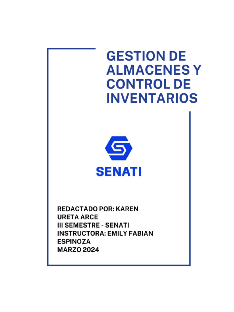 Entregable 1 Gestion de Almacenamiento y Control de Inventarios Karen ...