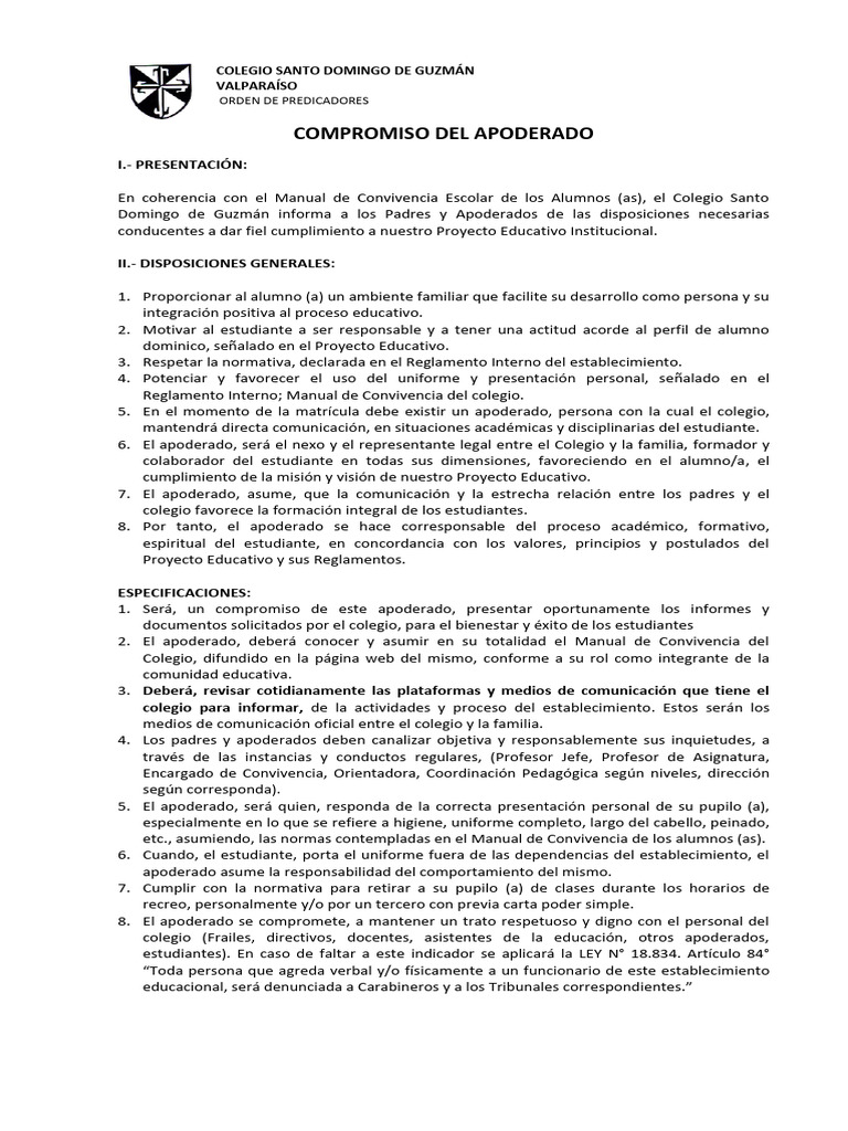 Compromiso Apoderado 2023 | PDF | Maestros