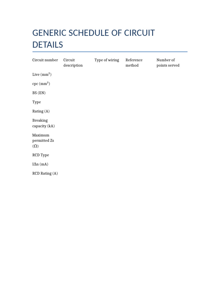Circuit Details 1 | PDF