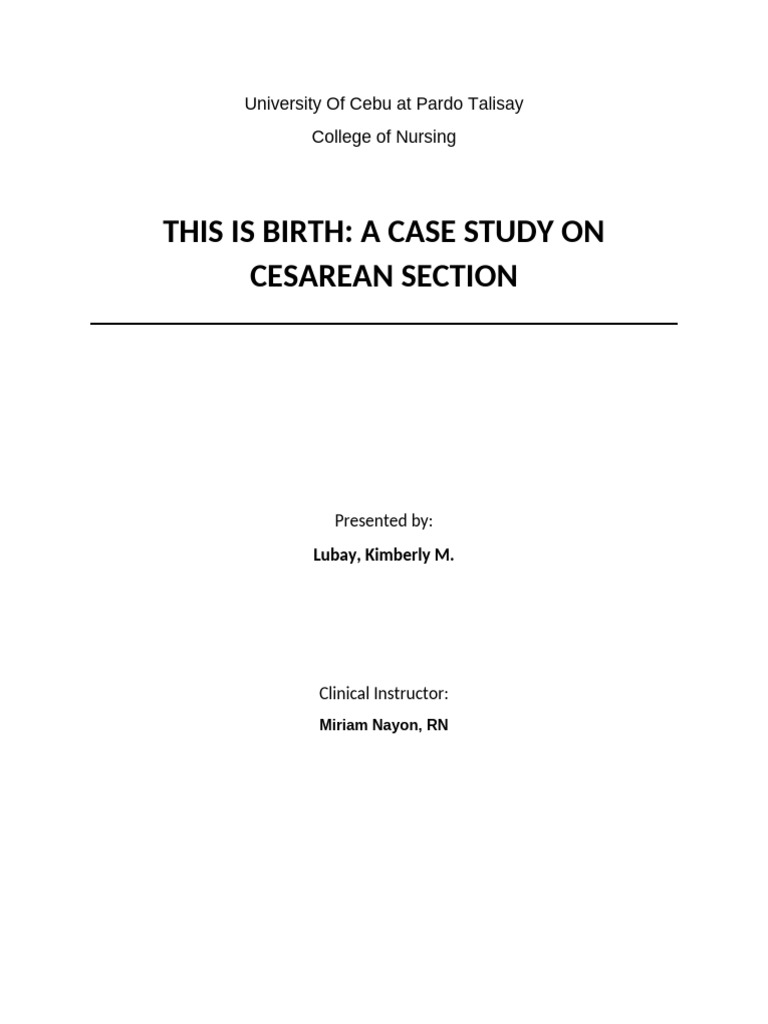 A Case Study On C Section | PDF