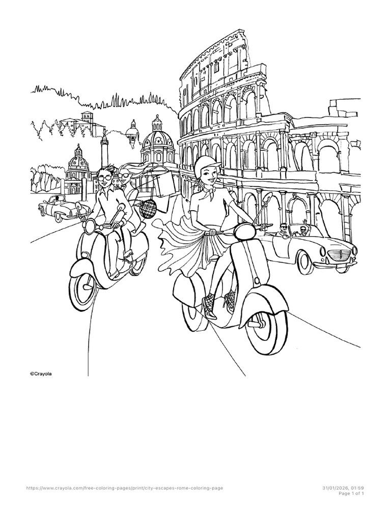 Crayola City Escapes Rome Coloring Page For Kids | PDF