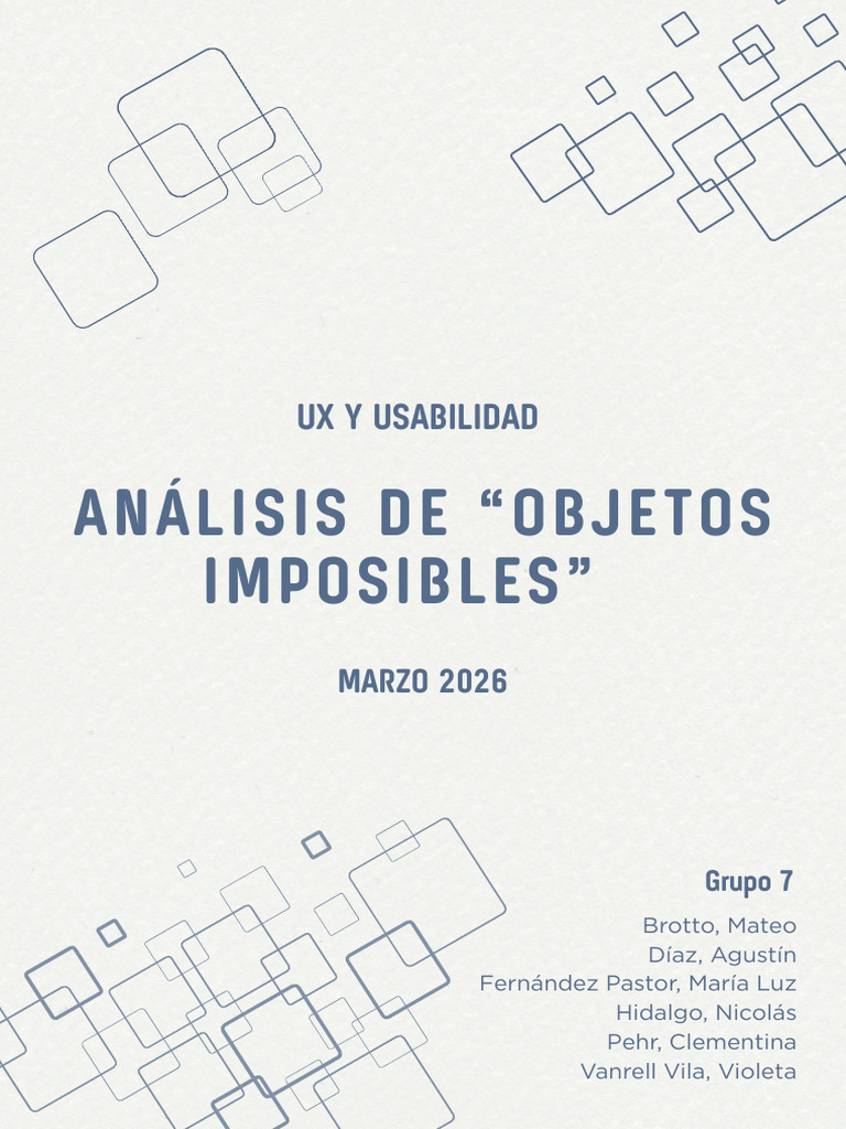 Análisis de Objetos Imposibles - GRUPO 7 | PDF | Usabilidad | Percepción