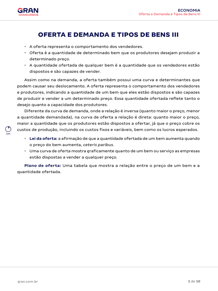 Aula 6 - Oferta e Demanda III | PDF | Demanda | Oferta e procura