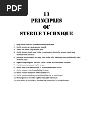 13 Principles of Sterile Technique | Nature 13 Principles of Sterile Technique | Nature