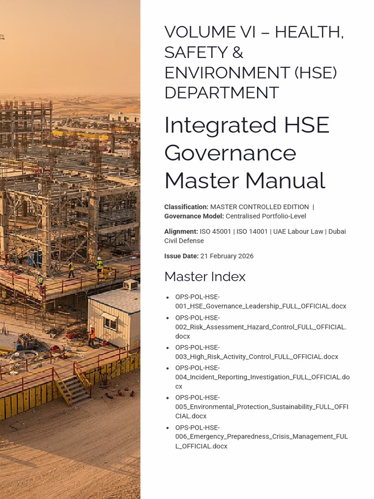 Integrated HSE Governance Master Manual | PDF | Waste Management | Waste