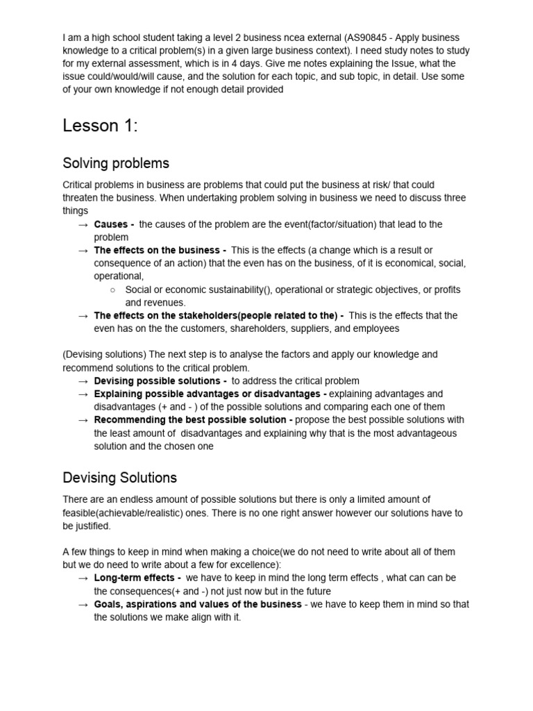 Business Studies 2.3 - Revision Notes | PDF | Mergers And Acquisitions ...