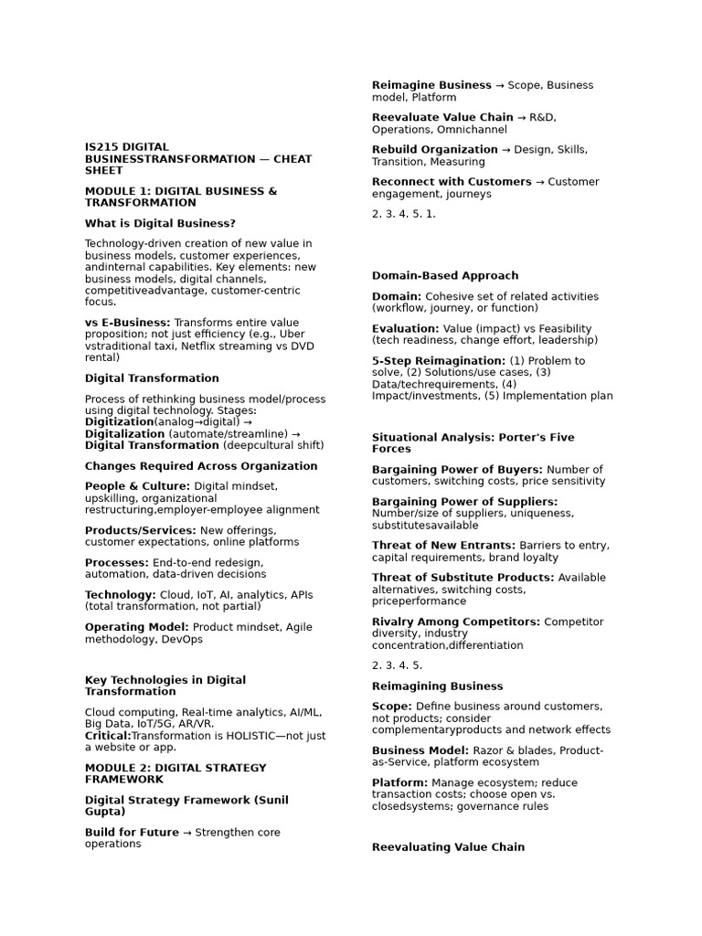 IDP Cheat Sheet | PDF | Business Model | Supply Chain