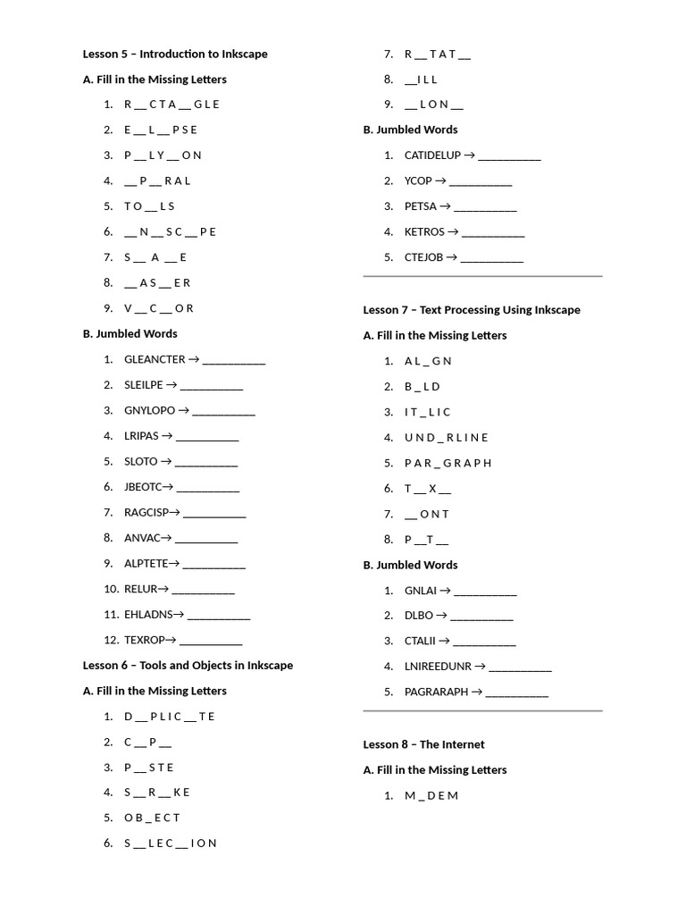 Class 4-Missing Word | PDF