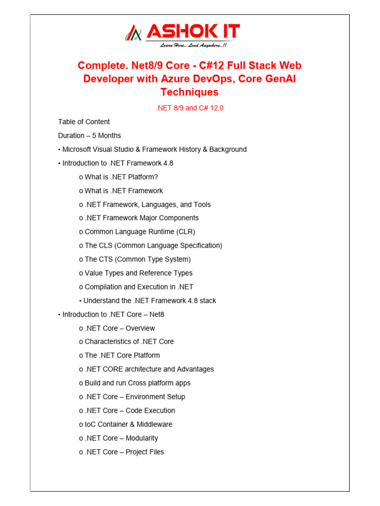 Dot Net Full Stack | PDF | Language Integrated Query | C Sharp ...