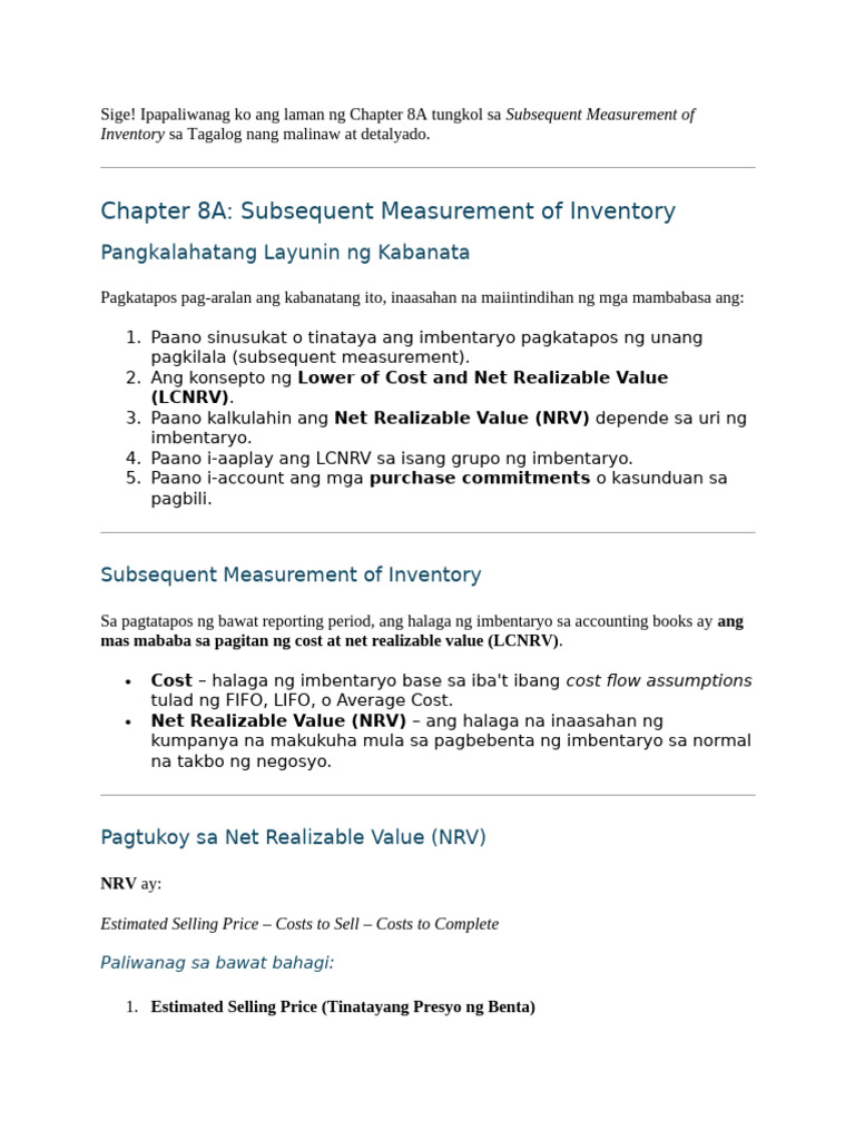 8A - Subsequent Measurement | PDF