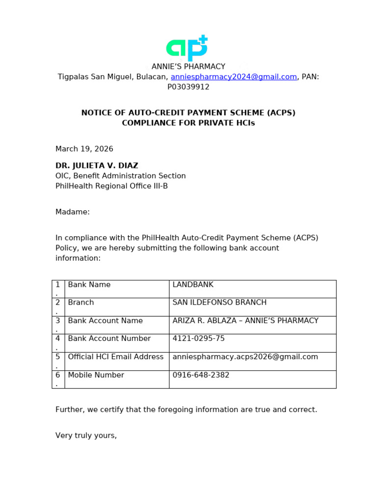 ACPS Letter | PDF