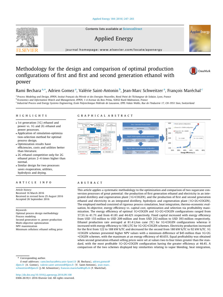 Methodology For The Design and Comparison of Optimal Production ...